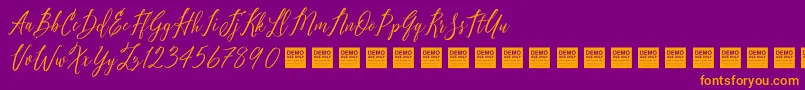 Pure Seduction   Demo Font – Orange Fonts on Purple Background