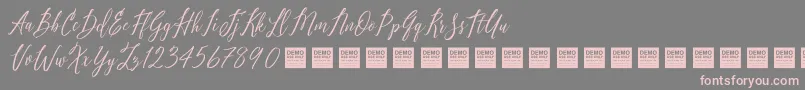 Więcej informacji o czcionce Pure Seduction Demo Czcionka Pure Seduction Demo – różowe czcionki na szarym tle
