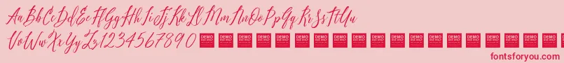 Pure Seduction   Demo-Schriftart – Rote Schriften auf rosa Hintergrund