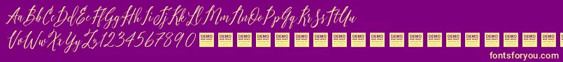 Pure Seduction   Demo Font – Yellow Fonts on Purple Background