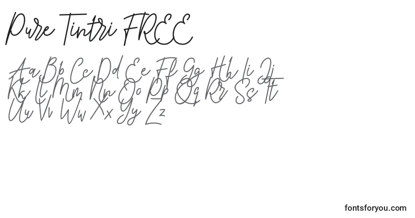 Schriftart Pure Tintri FREE – Alphabet, Zahlen, spezielle Symbole
