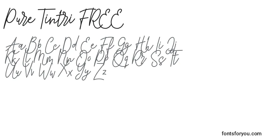 A fonte Pure Tintri FREE (137539) – alfabeto, números, caracteres especiais