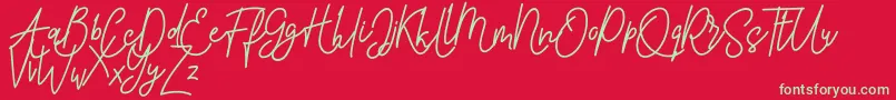Pure Tintri FREE Font – Green Fonts on Red Background
