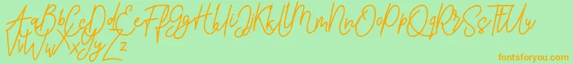 Pure Tintri FREE Font – Orange Fonts on Green Background