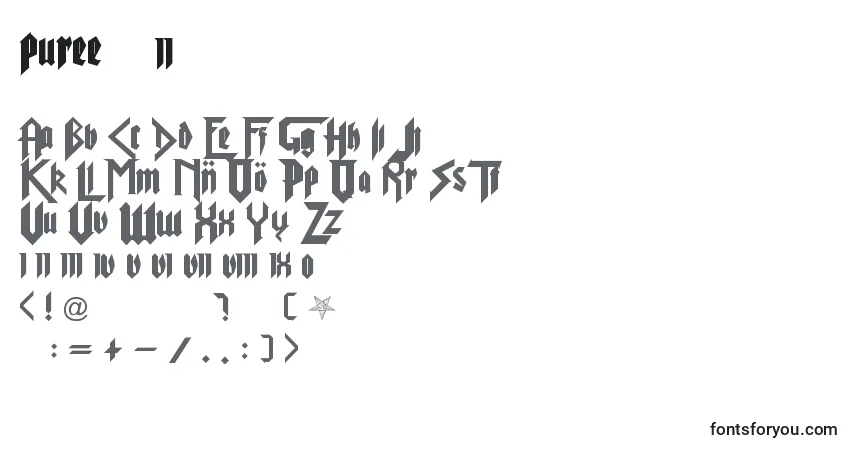 A fonte Puree    2 – alfabeto, números, caracteres especiais