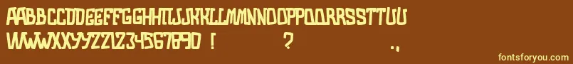 Czcionka Pureta – żółte czcionki na brązowym tle