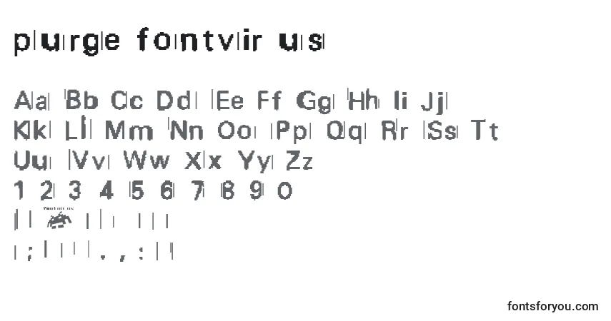 Czcionka Purge fontvir us – alfabet, cyfry, specjalne znaki