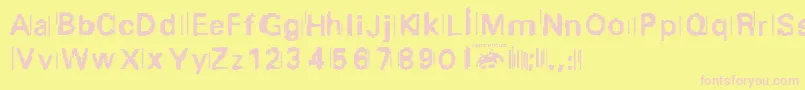 purge fontvir us-fontti – vaaleanpunaiset fontit keltaisella taustalla