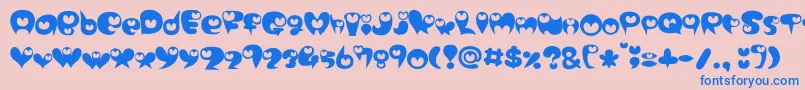 purimonyorori2 Font – Blue Fonts on Pink Background