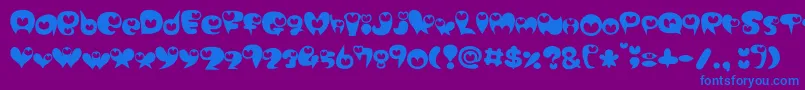 purimonyorori2 Font – Blue Fonts on Purple Background