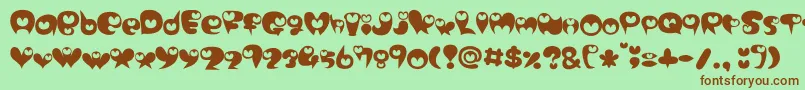 purimonyorori2 Font – Brown Fonts on Green Background