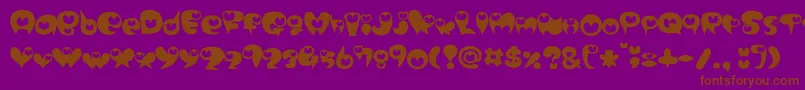 purimonyorori2 Font – Brown Fonts on Purple Background