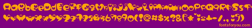 purimonyorori2 Font – Orange Fonts on Purple Background