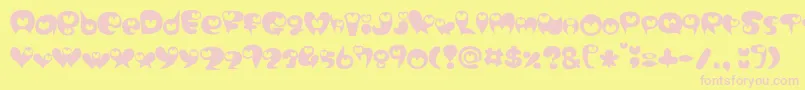 purimonyorori2 Font – Pink Fonts on Yellow Background