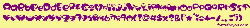 purimonyorori2 Font – Purple Fonts on Yellow Background