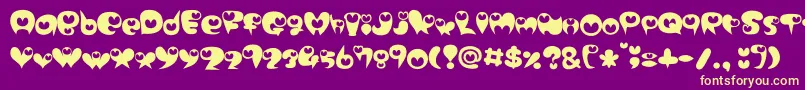 purimonyorori2 Font – Yellow Fonts on Purple Background