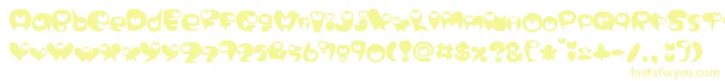 purimonyorori2 Font – Yellow Fonts on White Background