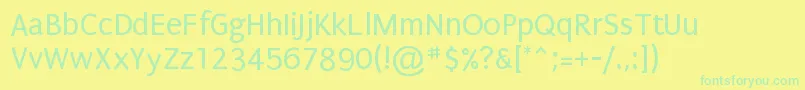Puritan-Schriftart – Grüne Schriften auf gelbem Hintergrund