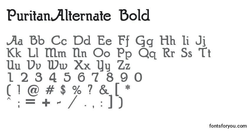 Шрифт PuritanAlternate Bold – алфавит, цифры, специальные символы