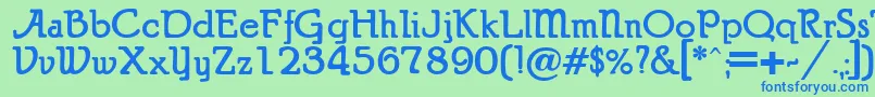 PuritanAlternate Bold Font – Blue Fonts on Green Background