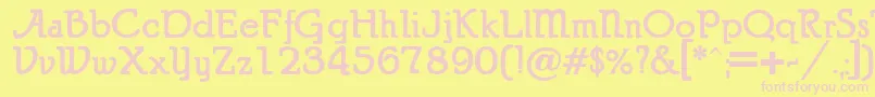 PuritanAlternate Bold-fontti – vaaleanpunaiset fontit keltaisella taustalla