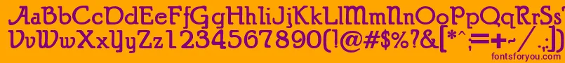 Шрифт PuritanAlternate Bold – фиолетовые шрифты на оранжевом фоне