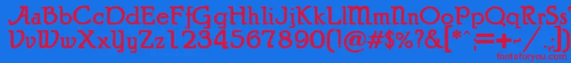 フォントPuritanAlternate Bold – 赤い文字の青い背景