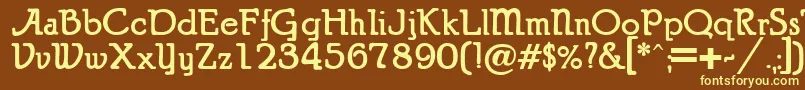 PuritanAlternate Bold-fontti – keltaiset fontit ruskealla taustalla