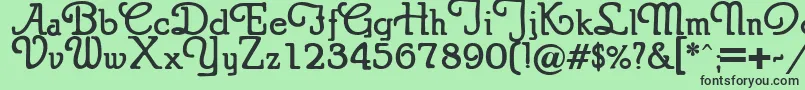 フォントPuritanSwash Bold – 緑の背景に黒い文字