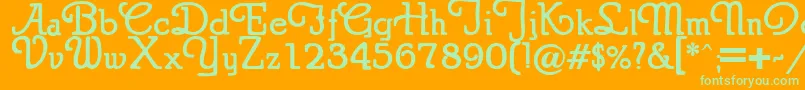 PuritanSwash Bold-fontti – vihreät fontit oranssilla taustalla