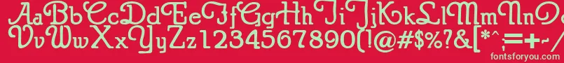 PuritanSwash Bold-Schriftart – Grüne Schriften auf rotem Hintergrund