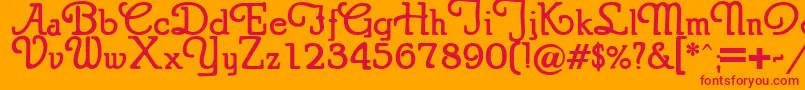 フォントPuritanSwash Bold – オレンジの背景に赤い文字
