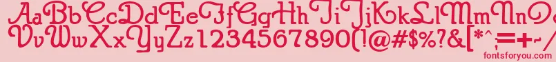 フォントPuritanSwash Bold – ピンクの背景に赤い文字