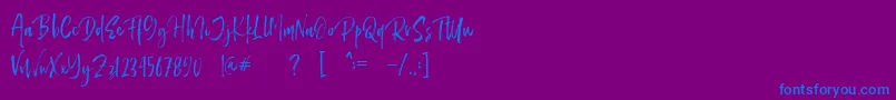 Purple Grande-Schriftart – Blaue Schriften auf violettem Hintergrund