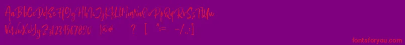 Purple Grande-Schriftart – Rote Schriften auf violettem Hintergrund