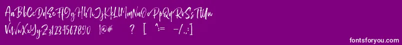 Purple Grande-Schriftart – Weiße Schriften auf violettem Hintergrund