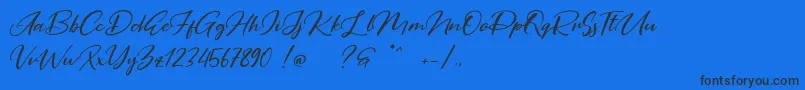 フォントPurple Pen – 黒い文字の青い背景