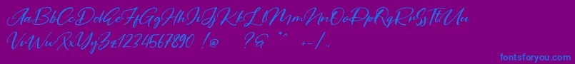 フォントPurple Pen – 紫色の背景に青い文字