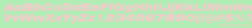 HeliosextblackcItalic Font – Pink Fonts on Green Background