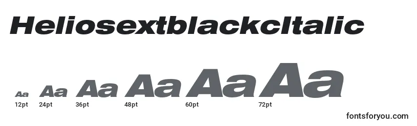 Размеры шрифта HeliosextblackcItalic