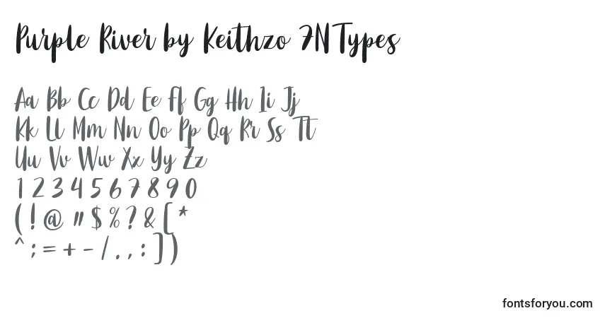 Schriftart Purple River by Keithzo 7NTypes – Alphabet, Zahlen, spezielle Symbole