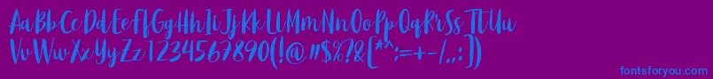 Purple River by Keithzo 7NTypes Font – Blue Fonts on Purple Background