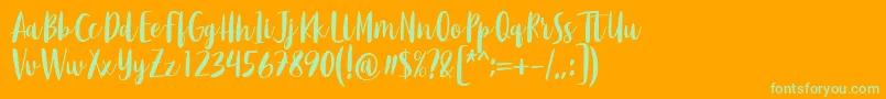 Purple River by Keithzo 7NTypes Font – Green Fonts on Orange Background