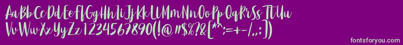 Purple River by Keithzo 7NTypes Font – Green Fonts on Purple Background