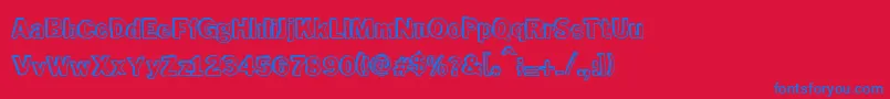 フォントPurpleDrank – 赤い背景に青い文字