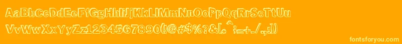 フォントPurpleDrank – オレンジの背景に黄色の文字