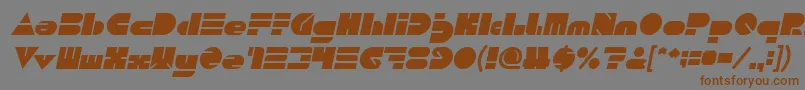 fuente PUSH THE BUTTON Bold Italic – Fuentes Marrones Sobre Fondo Gris