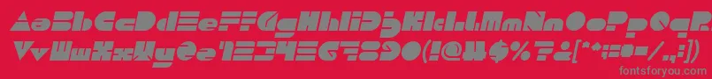 フォントPUSH THE BUTTON Bold Italic – 赤い背景に灰色の文字