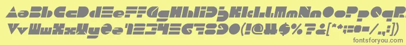 フォントPUSH THE BUTTON Bold Italic – 黄色の背景に灰色の文字