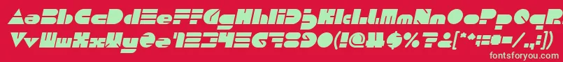 フォントPUSH THE BUTTON Bold Italic – 赤い背景に緑の文字